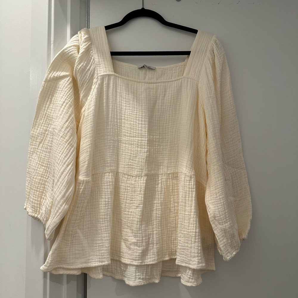NWT Madewell Cream Gauze Top